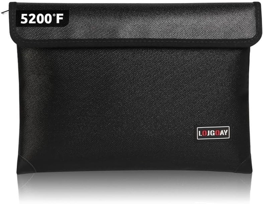 Sac à documents ignifuge - avec 5200°F isolant thermique, sac ignifuge imperméable à l'eau avec fermeture à glissière, 8 couches de matériaux fonctionnels