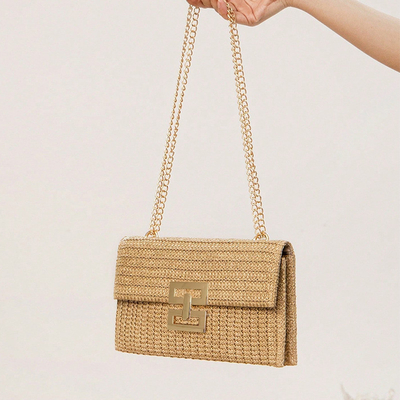 Nouveau sac à main de vacances à vent multi-couches de chaîne, de coque, de serrure, de paille, de sac à main, de sac à main, de sac à main, de sac de femme