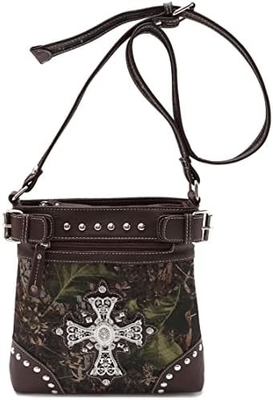 Camouflage Rhinestone Croix Pistole Boucle Western Crossbody Sacs à main Cowgirl Pays Poche à pois Femmes Épaule unique