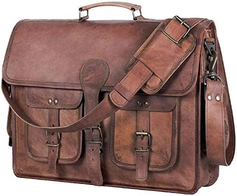 18 pouces de cuir boîtier ordinateur portable sac messager meilleur ordinateur sac à main sacs faits à la main pour hommes et femmes