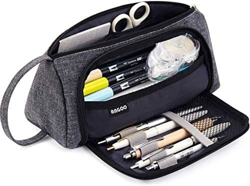EASTHILL Casse à crayon de grande capacité Casse à stylo de poche Sac à stylo Sac de papeterie simple Organiseur de bureau de collège scolaire pour adolescentes