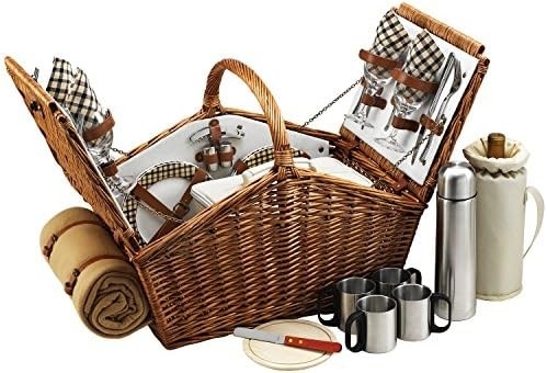 Picnic à Ascot Huntsman, panier de pique-nique à l'anglaise, avec service pour 4 personnes.
