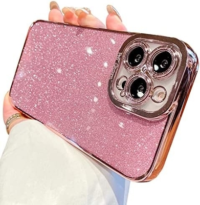 iPhone 12 Pro Max conception de boîtier transparent, intégré dans le luxe papier brillant de paillettes, pop et beau