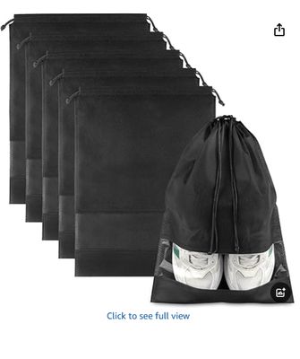 Sacs à chaussures de voyage de grande taille - 5 pièces avec fenêtre transparente, corde à tirer non tissée, 12,6 "x 17,3" pour hommes femmes