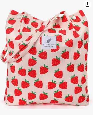 Tote femmes filles, grande capacité corduroy épaule à l'épicerie réutilisable sac avec intérieur