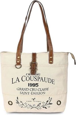 Sac à bandoulière en toile recyclée de grande taille pour femmes, sac fourre-tout bohème