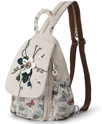 Sac à dos convertible pour femme, sac artisanal artisanal, magnifique sac à dos de jour décontracté pour femmes