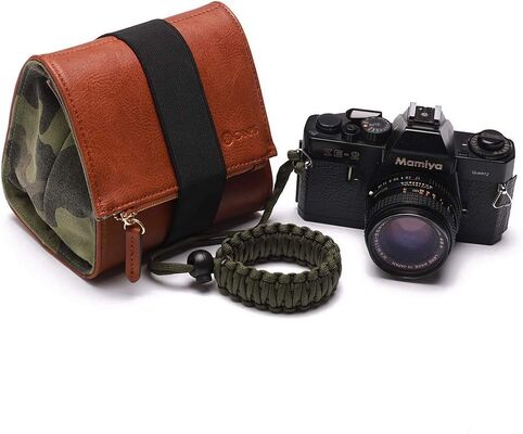 CANPIS boîtier pour appareil photo sans miroir, petit sac en cuir, sac à lentilles, sac de voyage pour la photographie, sac de rangement portable extérieur