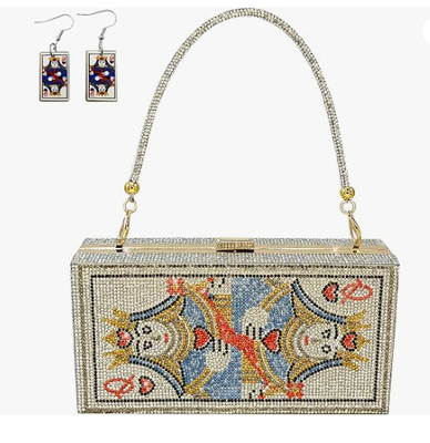 Perle et elle Diamant Femmes Sac à main de soirée Sac à main Minaudiere Sac d'embrayage,Passe de dollars en espèces Sac à main en cristal