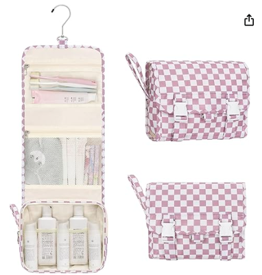 Petit sac de toilettes suspendu pour femmes, organisateur suspendu en fleurs.