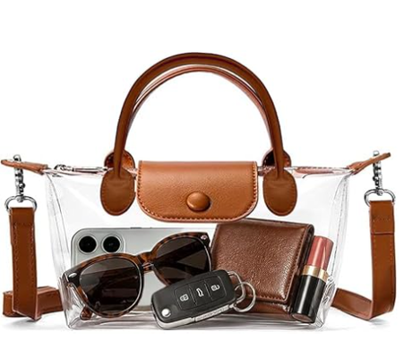 Sac transparent pour femmes, sacs à bandoulière approuvés pour les stades, sac à main pour concerts et événements sportifs