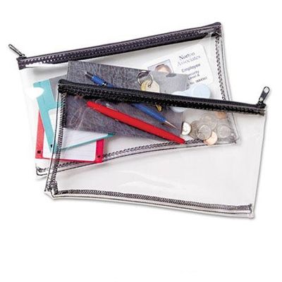 Sacs bancaires en PVC transparent à fermeture à glissière Sacs de dépôt imperméables Taille personnalisée disponible pour les chèques bancaires Cartes d'identité et stockage de papeterie
