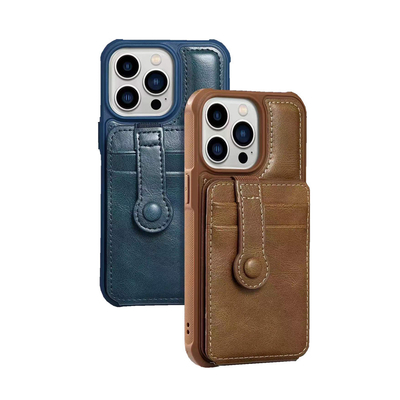 Couverture mince élégante de luxe de pro de Max Compatible Vegan Leather Phone d'iPhone 13 classique de la meilleure qualité mince de cas