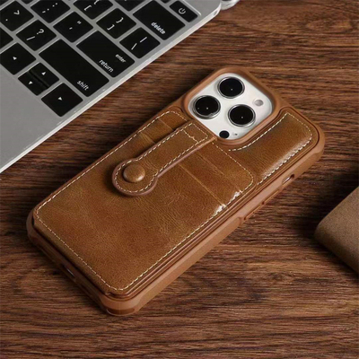 Couverture mince élégante de luxe de pro de Max Compatible Vegan Leather Phone d'iPhone 13 classique de la meilleure qualité mince de cas