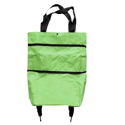 Se pliant tissu 600D sac à provisions Tote Wheel que la taille de sac peut se prolonger