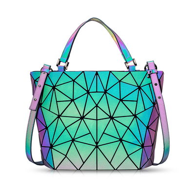 Changement de couleur de laser de sacs fourre-tout en cuir d'unité centrale de sonnerie de géométrie de mode