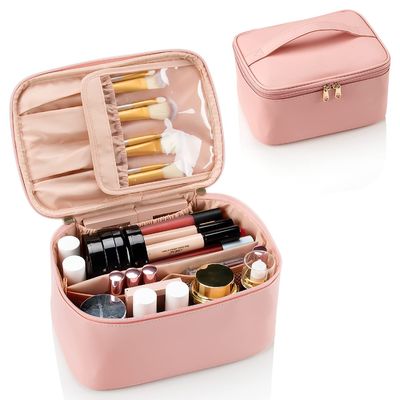Sac de rangement cosmétique multicouche avec poches en filet, étanche, portable et léger pour un transport facile