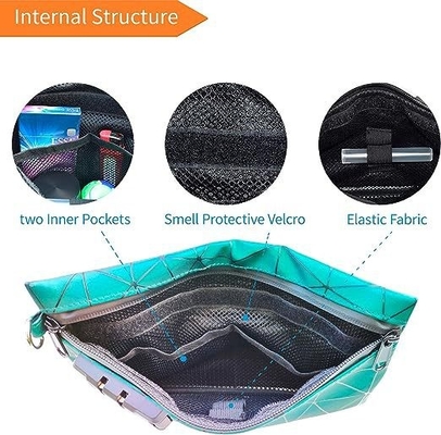 Sacs anti-odeur avec verrouillage combiné, sac anti-odeur revêtu de carbone de 10,2 x 7,2 pouces Sac anti-odeur de voyage