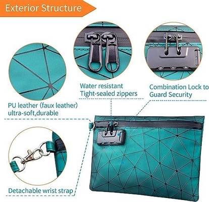 Sacs anti-odeur avec verrouillage combiné, sac anti-odeur revêtu de carbone de 10,2 x 7,2 pouces Sac anti-odeur de voyage