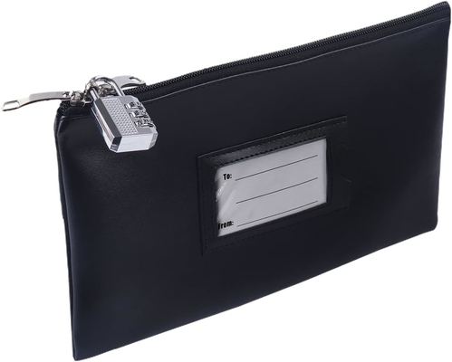 Sac à argent chaud avec verrou, sac bancaire verrouillable, sac à argent pour le cash, sac étanche pour le cash avec fermeture à glissière, pour le cash, téléphone portable