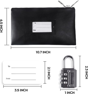 Sac à argent chaud avec verrou, sac bancaire verrouillable, sac à argent pour le cash, sac étanche pour le cash avec fermeture à glissière, pour le cash, téléphone portable
