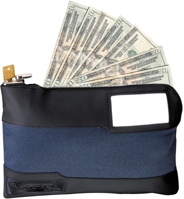 Sac à argent chaud avec verrou, sac bancaire verrouillable, sac à argent pour le cash, sac étanche pour le cash avec fermeture à glissière, pour le cash, téléphone portable
