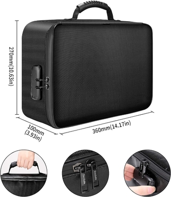 Sac à documents avec verrou, boîtier de stockage de fichiers à 3 couches ignifuge avec fermeture à glissière étanche, coffre-fort portable pour documents