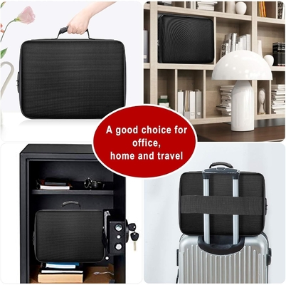 Sac à documents avec verrou, boîtier de stockage de fichiers à 3 couches ignifuge avec fermeture à glissière étanche, coffre-fort portable pour documents