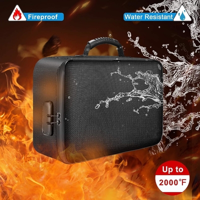 Sac à documents avec verrou, boîtier de stockage de fichiers à 3 couches ignifuge avec fermeture à glissière étanche, coffre-fort portable pour documents