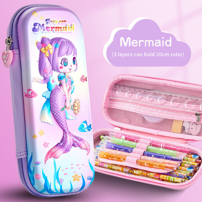 Étui à crayon EVA élégant et fonctionnel avec fente à stylo indépendante et poche en maille