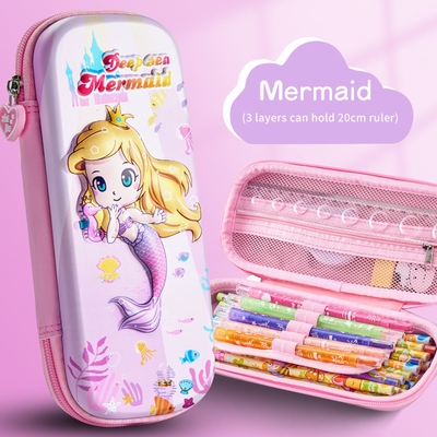 Étui à crayon EVA élégant et fonctionnel avec fente à stylo indépendante et poche en maille