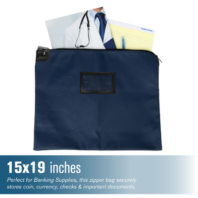 Sacs de messagerie à verrouillage en nylon HIPAA avec carte postale - 19W x 15H - prêts à être expédiés