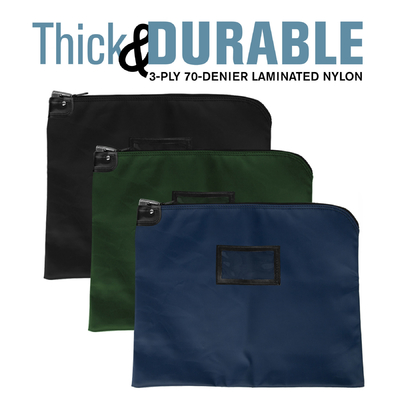 Sacs de messagerie à verrouillage en nylon laminé HIPAA W/ MANUELS - 19W X 15H - Prêt à expédier