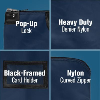Sacs de messagerie à verrouillage en nylon laminé HIPAA W/ MANUELS - 19W X 15H - Prêt à expédier