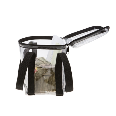 VINYLE transparent imperméable à l'eau visible de grande capacité BRIEFCASE STYLE BOURSE - 10W X 8H X 5D - sur mesure