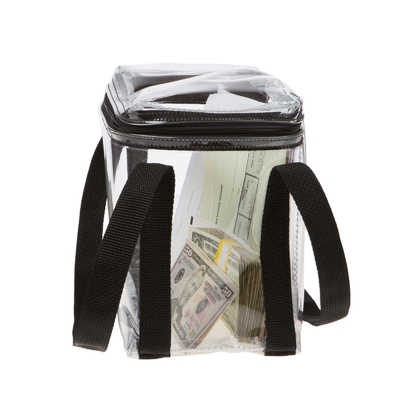 VINYLE transparent imperméable à l'eau visible de grande capacité BRIEFCASE STYLE BOURSE - 10W X 8H X 5D - sur mesure