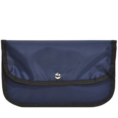 Sac à main à pièces en nylon bleu, prêt à l'expédition, sur mesure.