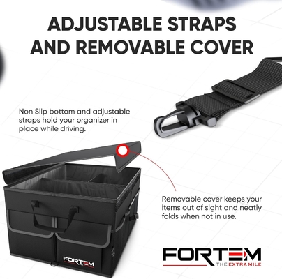 Organiseur de coffre de voiture, organiseur de voiture pliable à plusieurs compartiments, rangement pliable pour SUV pour accessoires de voiture pour femmes