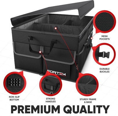 Organiseur de coffre de voiture, organiseur de voiture pliable à plusieurs compartiments, rangement pliable pour SUV pour accessoires de voiture pour femmes