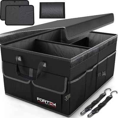 Organiseur de coffre de voiture, organiseur de voiture pliable à plusieurs compartiments, rangement pliable pour SUV pour accessoires de voiture pour femmes