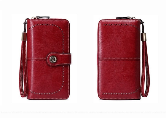 Portefeuille RFID anti-magnétique à vente chaude Portefeuille féminin à fermeture à glissière longue Sac à main de grande capacité