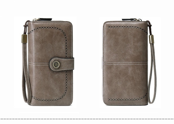 Portefeuille RFID anti-magnétique à vente chaude Portefeuille féminin à fermeture à glissière longue Sac à main de grande capacité