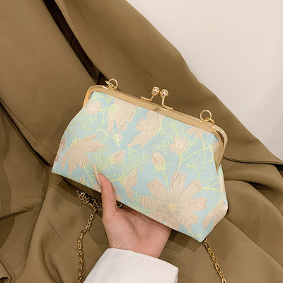 NEW CLIP CHAIN BAG style chinois sac à coquille style national sac à épaule fleur mode dîner sac à dos pour femmes