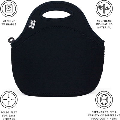 Built Gourmet Getaway Sac à dos en néoprène doux - léger, isolé et réutilisable, une taille, noir