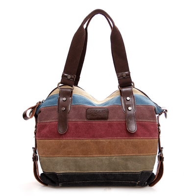 TENDANCE NOUVEAURAINBOW TASQUE à toiles rayées mode patchwork sac à eau pour femme sac à linge