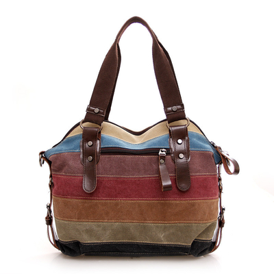 TENDANCE NOUVEAURAINBOW TASQUE à toiles rayées mode patchwork sac à eau pour femme sac à linge