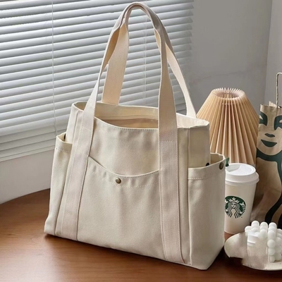 Sac de toile Tote sortie toile tout-en-un travail haut niveau d'apparence aller-retour grande capacité étudiant en art épaule unique