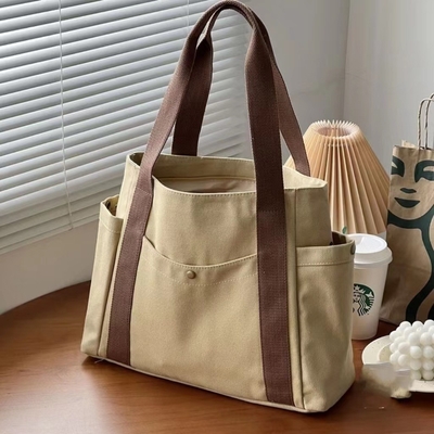 Sac de toile Tote sortie toile tout-en-un travail haut niveau d'apparence aller-retour grande capacité étudiant en art épaule unique