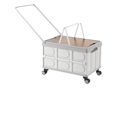 Boîte de rangement de coffre de voiture Boîte de rangement de camping extérieur Organiseur de camping pliable Boîte de rangement de pique-nique à couvercle en bois