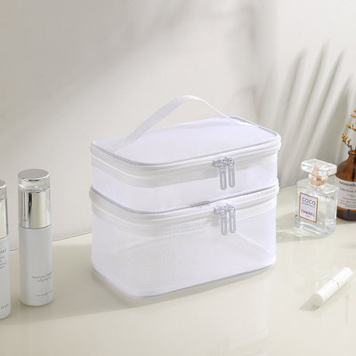 NEW GAUZE MAKEUP BAG GRANDE Capacité VÉOLABILITÉ SIMPLE sac à serviettes portable à double couche sac de rangement cosmétique portable